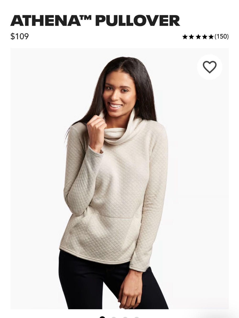 Kuhl Athena Quilted Cowl Neck Wool Blend Pullover - Dove